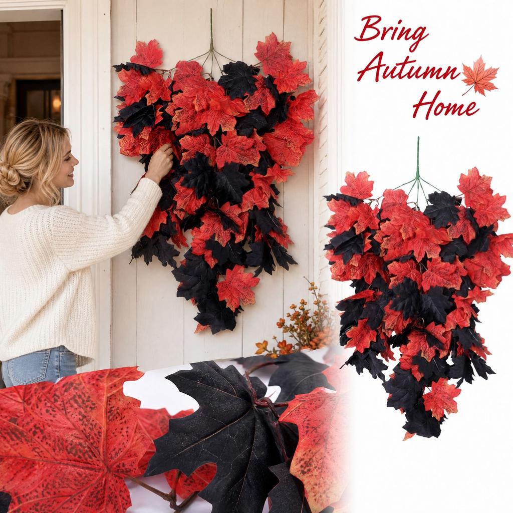 Artificial Maple Leaf Wall Hanging Garland for Fall Home Decor Indoor Outdoor