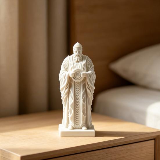 3D Printed Hierarch Figurine Medieval Vintage Carving Men Statue Sculpture Ornament for Study Room Bookshelf Home Office Display Decor