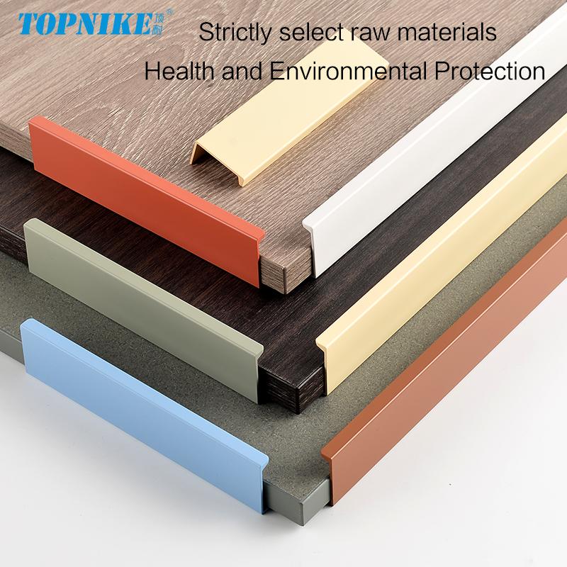 Invisible Kitchen Door Handles EdgePull Handle Closet Door Drawer Colorful Pulls For Furniture Morandi Green Blue Orange