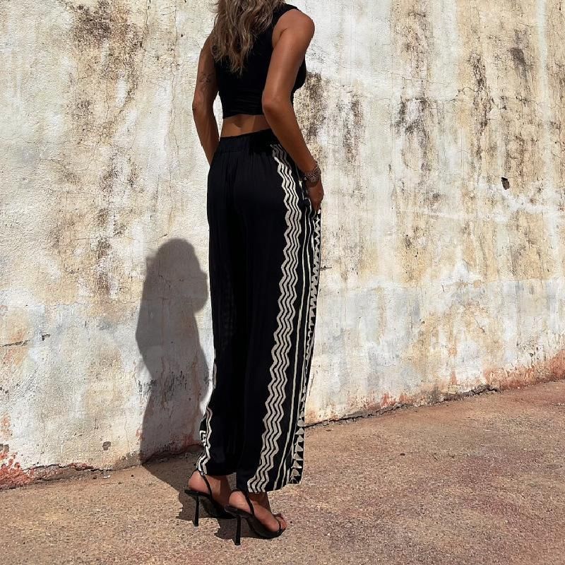 Summer Street Hipster Women Clothes Print Harem Pants Mid-Waist Casual Pants Mid Waist Casual Pants