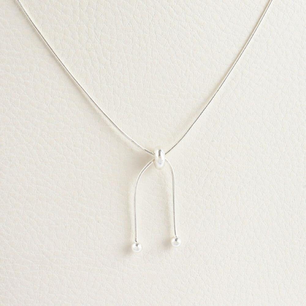 [Osjarak] Women's Street Fashion Snake Chain Tie Adjustable Silver Necklace