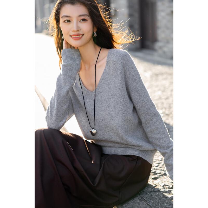 

Moka Na Women s Versatile Basic Long Sleeve Wool Sweater One Size