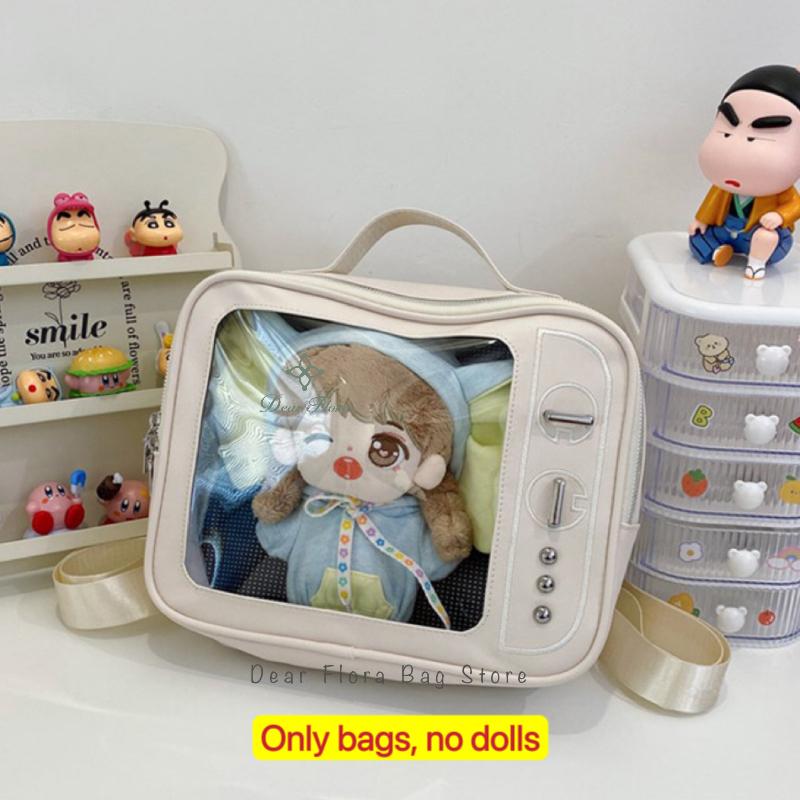 New TV Model Ita Backpacks Cute Girl Transparent Pocket DIY Display Shoulder Bag Fashion Fun Knapsack Y2K Purses Travel Rucksack