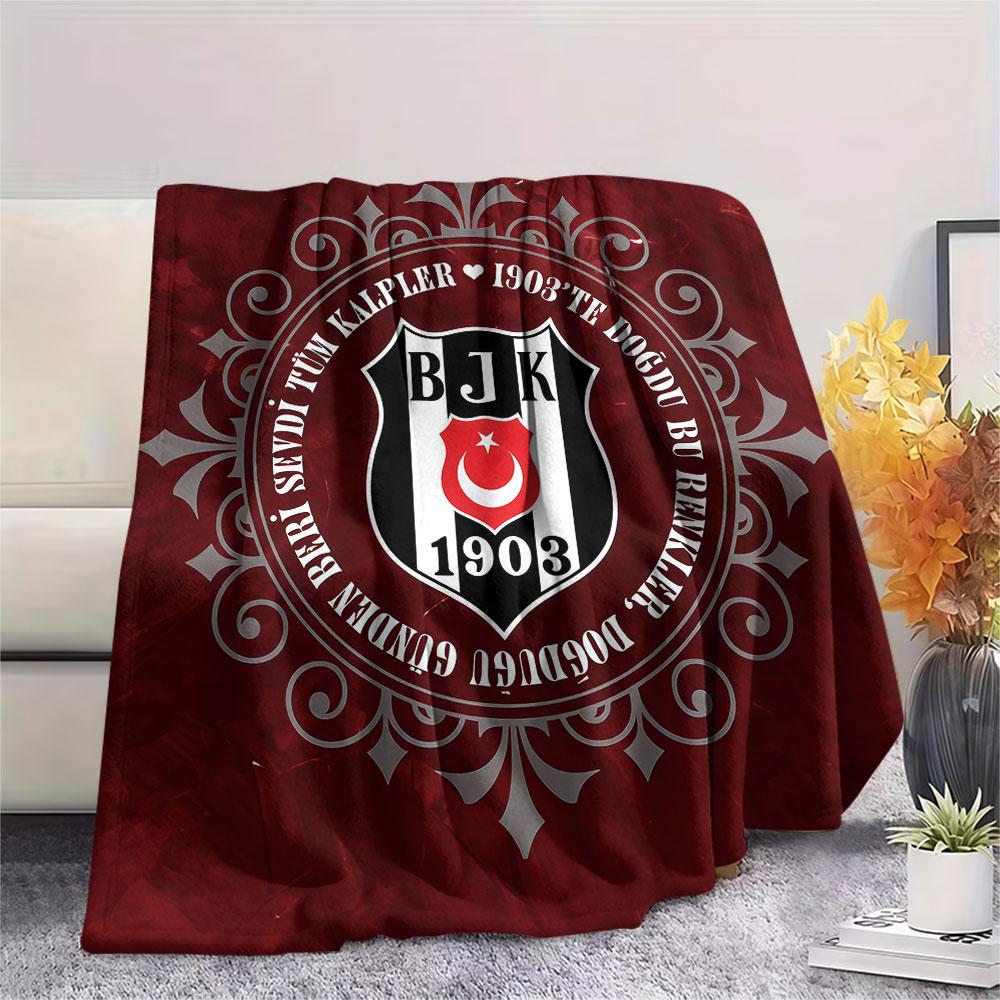 1PC Besiktas Gymnastics Club Patterned Flannel Blanket Suitable For All Seasons for Home Decor Warmth and Comfort Gifts Holiday Present