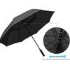 Men's Double Layer Windproof Golf Umbrella with Custom Logo and Long Handle