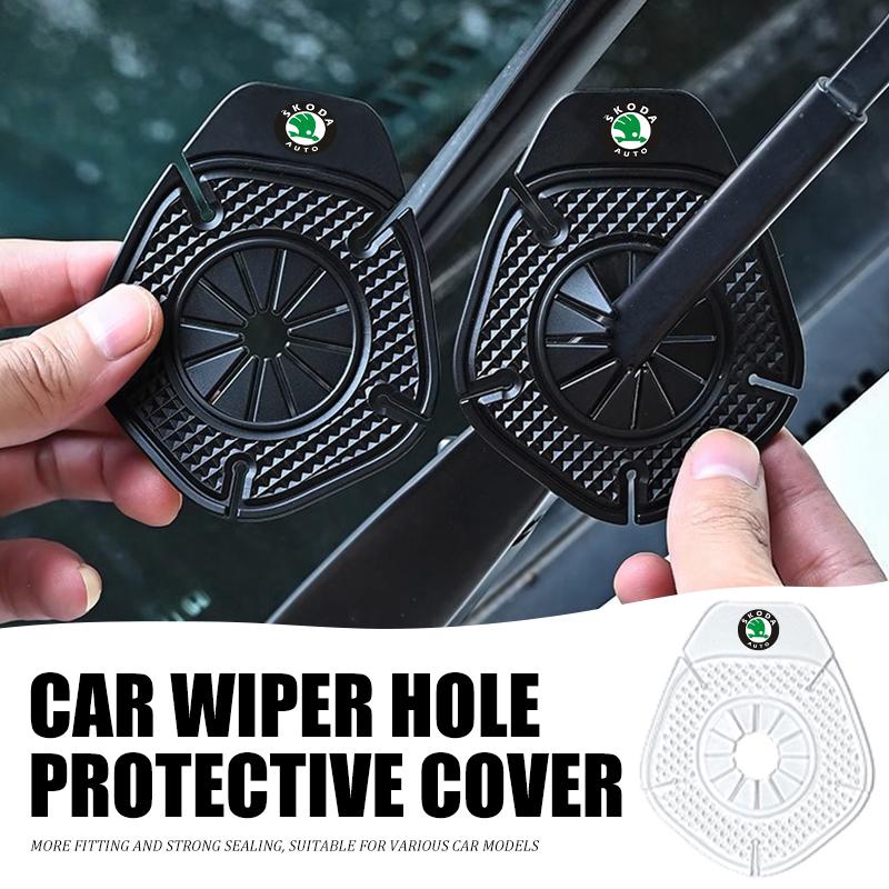 For Skoda Car Windshield Wiper Hole Wiper Hole Dustproof Protector Cover Octavia Superb RAPID FABIA KAMIQ KAROQ KODIAQ YETI pvhn62