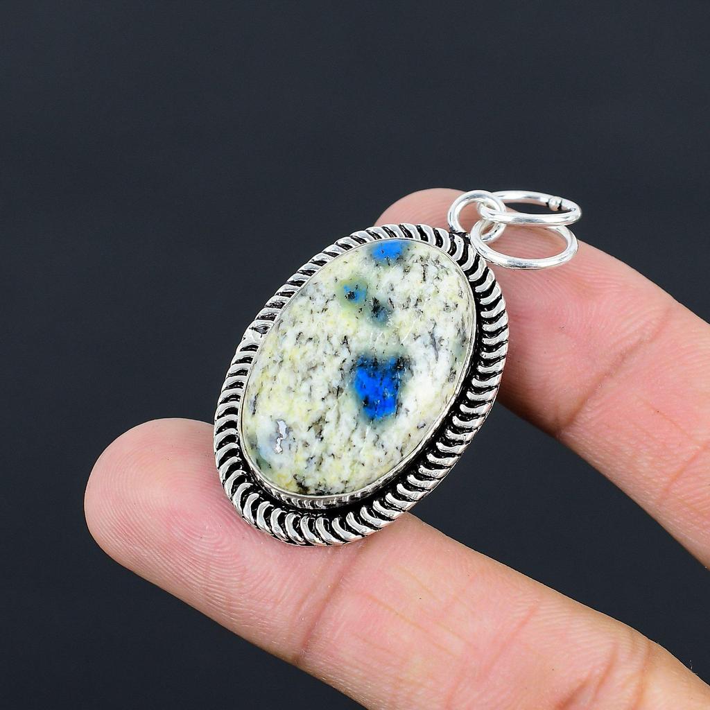 Daughters Day Sale K2 Jasper Gemstone Sterling Silver New Wife Wedding Pendant