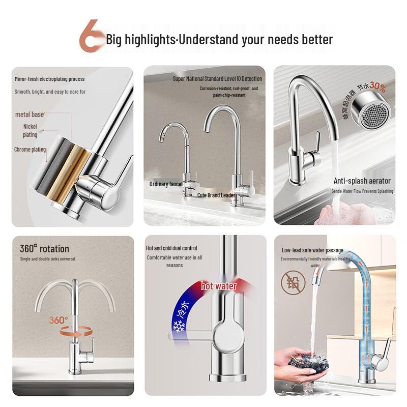 ARROW HS 360° Swivel Hot & Cold Kitchen Faucet