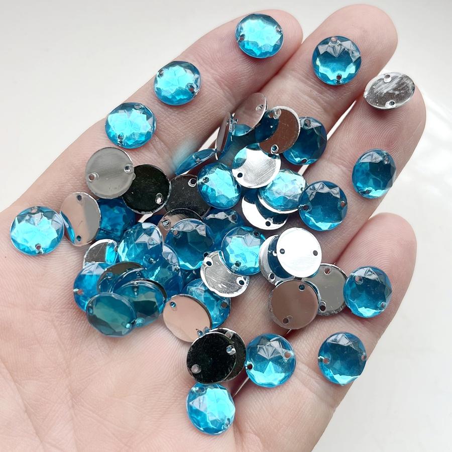 50pcs 10mm Circular Sewing Rhinestone Scrapbook Suitable for Dress Decoration, Diy Jewelry Making and Decoration