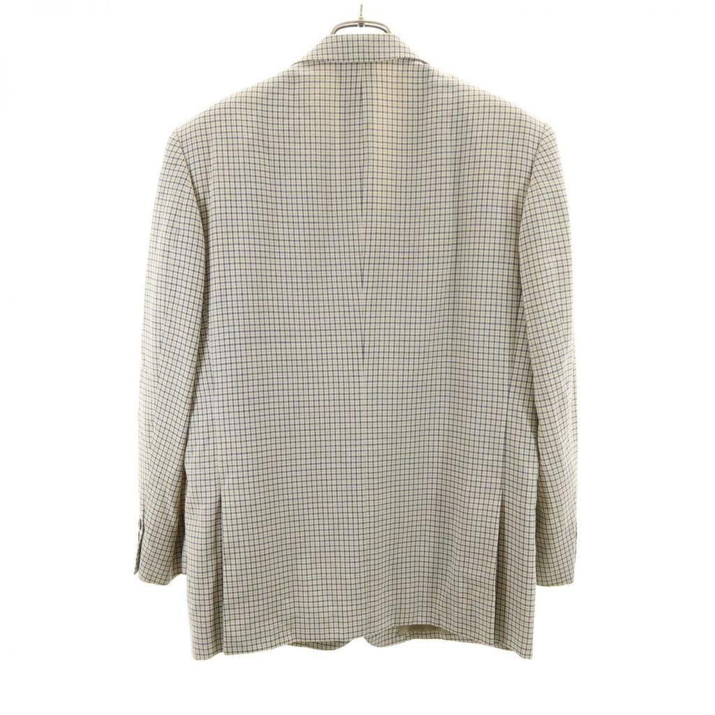 Lanvin Check Pattern Long Sleeve Tailored Jacket R46-44 Beige Men's Used