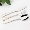 16Pcs Vintage Carved Gold Cutlery Set Western Stainless Steel Dinnerware 4 Colors Flatware Spoon Knife Fork Tableware Kitchen Silverware
