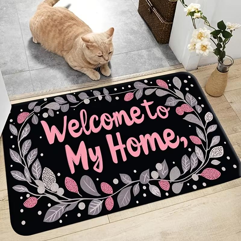 VIKAMA Welcome Doormat Soft, Cosy And Non-Slip Entrance Hall Doormat Bedroom Entrance Rug Bedside Carpet Home Décor 40cm x 60cm