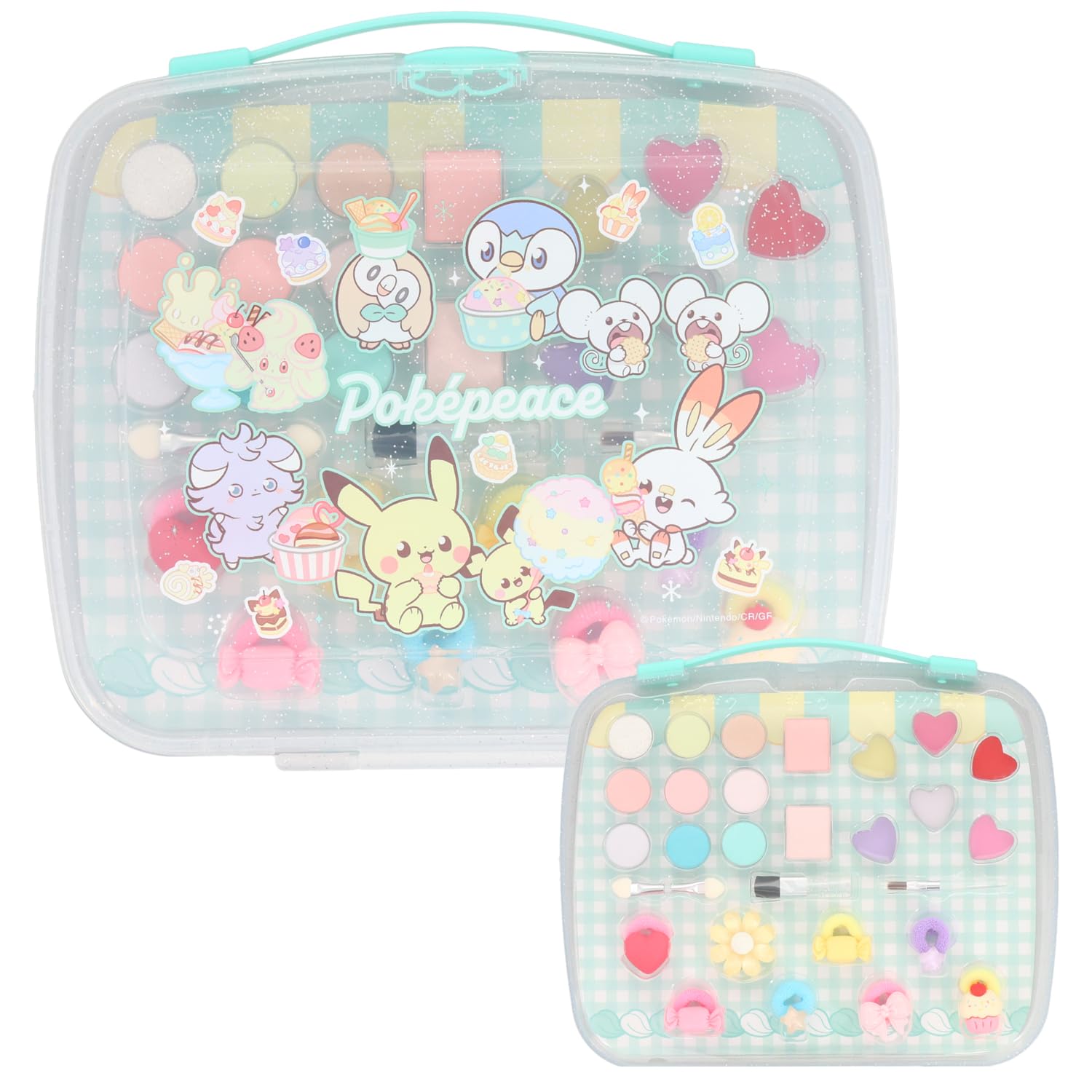 Shobido Keshido Pocket Monster Pokepeace Makeup Palette Set Washable Soap Kids Cosmetics Pokemon (Green)