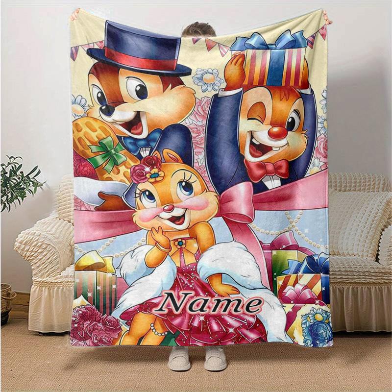 Custom 1pc Chip Dale's Festive Fun Blanket, Soft And Comfortable Blanket, Casual Warm, Camping Travel Blanket, Birthday Gift Q91013