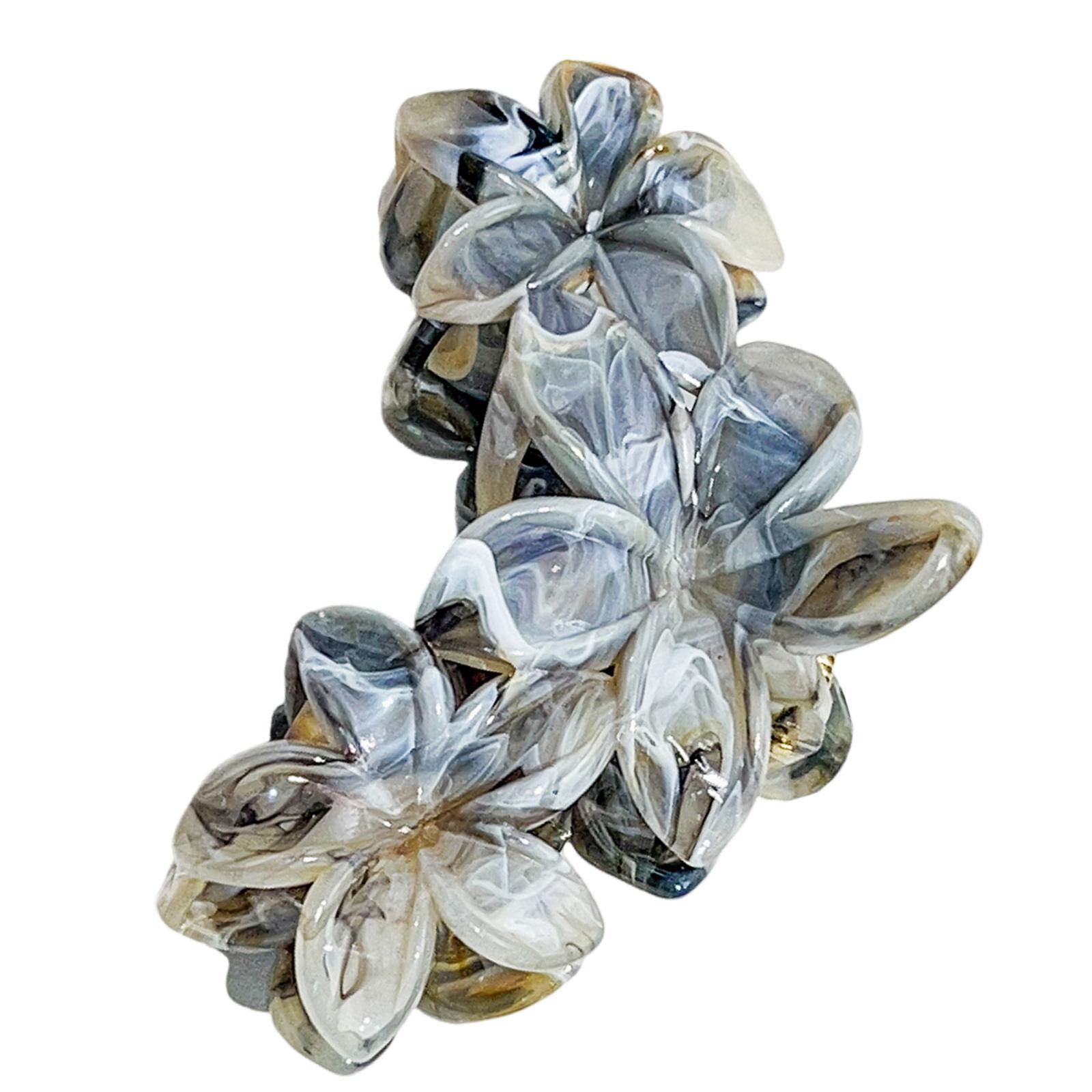 

Элегантный мраморный зажим-краб для волос с франжипани, многоцветный вариант, практичный полимерный аксессуар для волос на каждый день 5