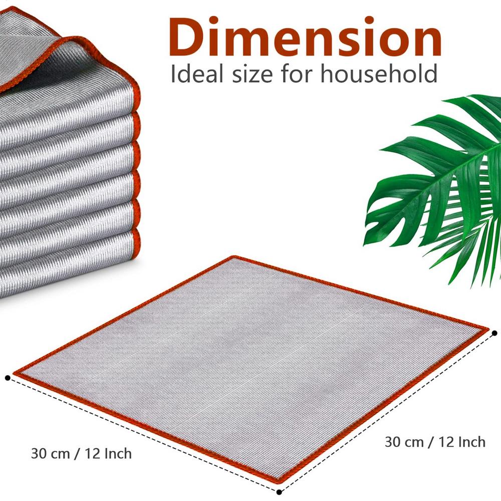Glass Cleaning Cloth Scouring Pad Dual-Sided Plate Cleaner Dish Washing Rag For Kitchen Countertop Eyewear Mirror Car Glass