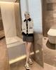 Little Coco French Style Contrast Wool Knit Cardigan Sweater - Casual Women's Top with New Design Sense.