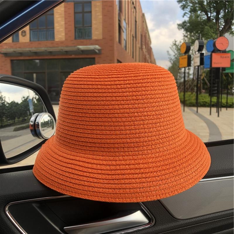 

New Summer Paper Straw Hat Fashion Casual Panama Beach Multicolor Fedora Hat Wide Brim Breathable Sun Panama Hats For Women Cape помаранчевий