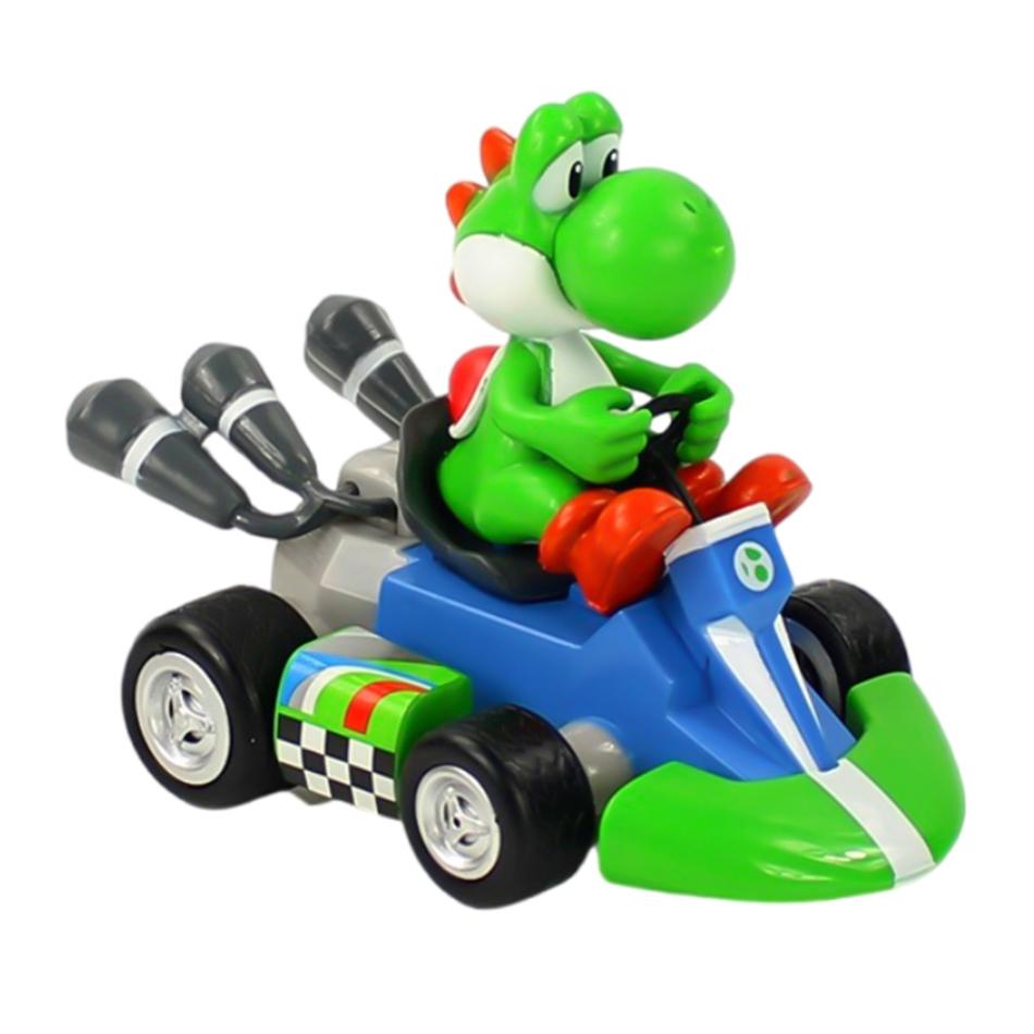 Super Mario Bros Karting Luigi Bowser Princess Peach Yoshi Toad Action Figure Toys Pull Back Car Anime Game Doll Gifts for Kids