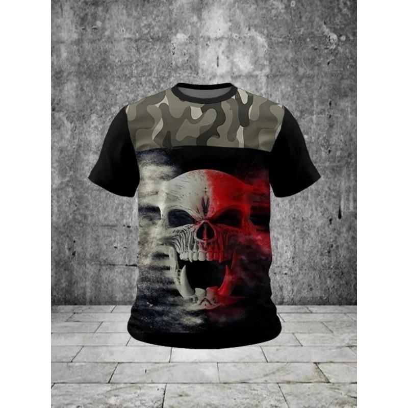 Shirt for Mens Print Short Sleeve Top 3D Casual Street Man's T-shirt Tee Shirt Men Vintage Clothing Shirt