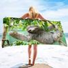 Schattige Luiaard Vakantie Buiten Strandlaken Microvezel Zacht Groot Douchelakens Multifunctioneel Zeer Absorberend voor Badkamer, Zwembad