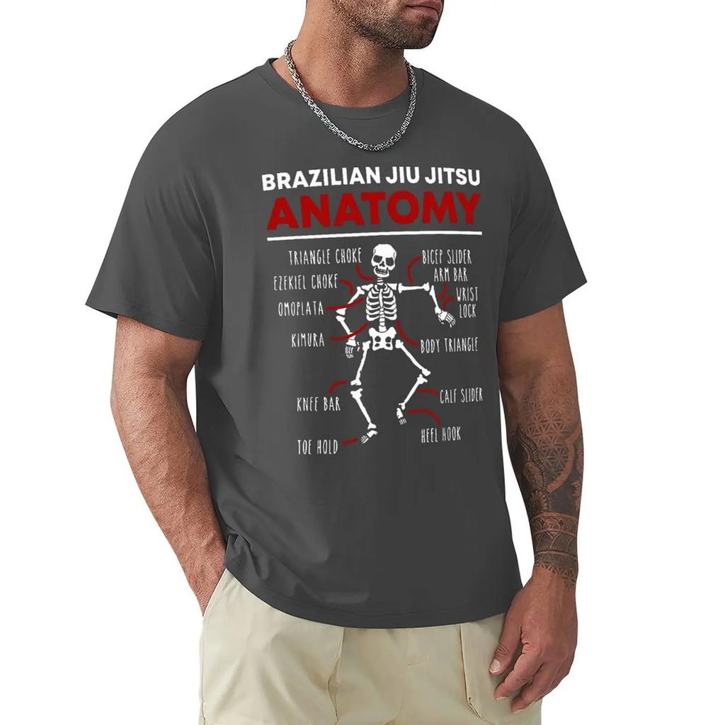 Brazilian Jiu Jitsu Anatomy Skeleton Funny Martial Arts T Shirts Graphic Streetwear Short Sleeve Harajuku Hip Hop T-shirt
