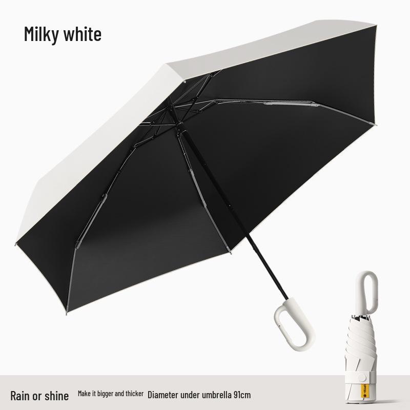 Douyin Popular Portable Round Five-Fold UV Protection Dual-Use Umbrella