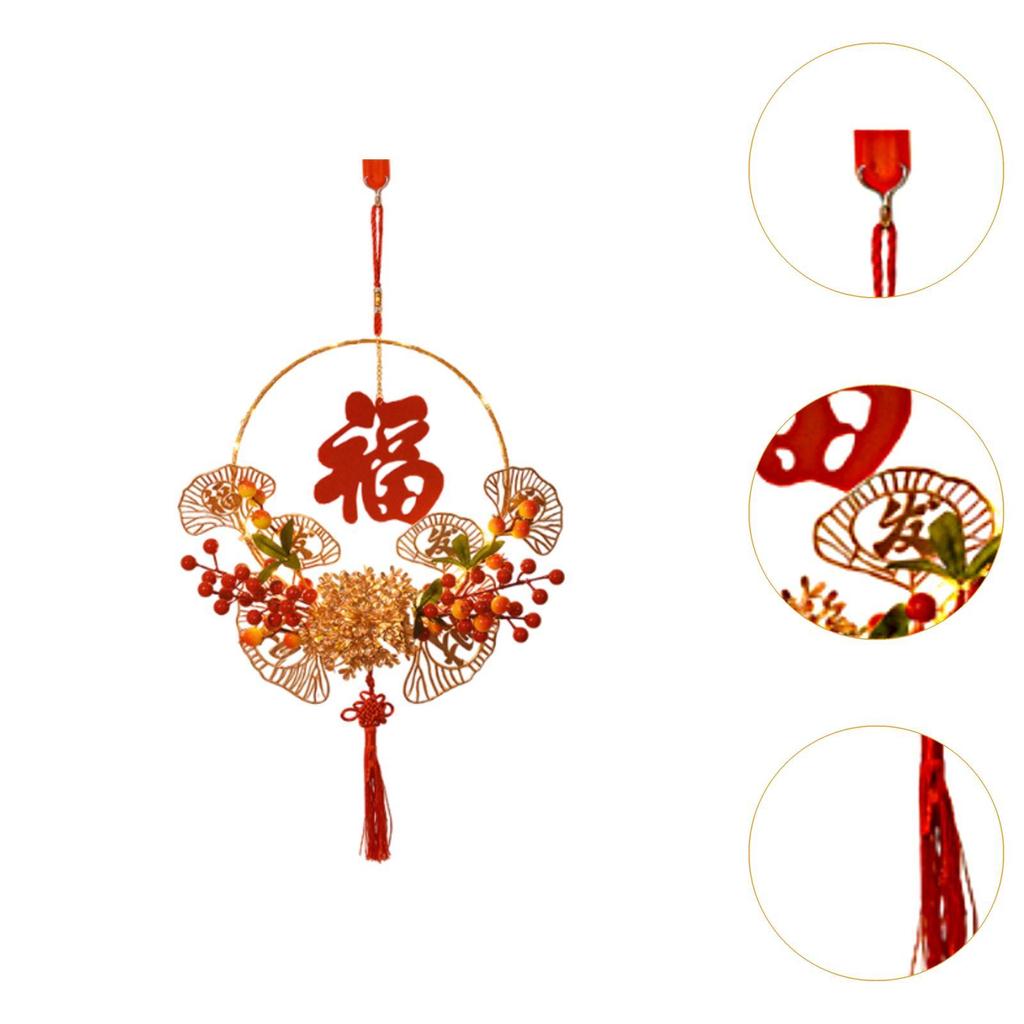 Chinese New Year Wreath LED Wreath with Lights DIY Making Material Spring