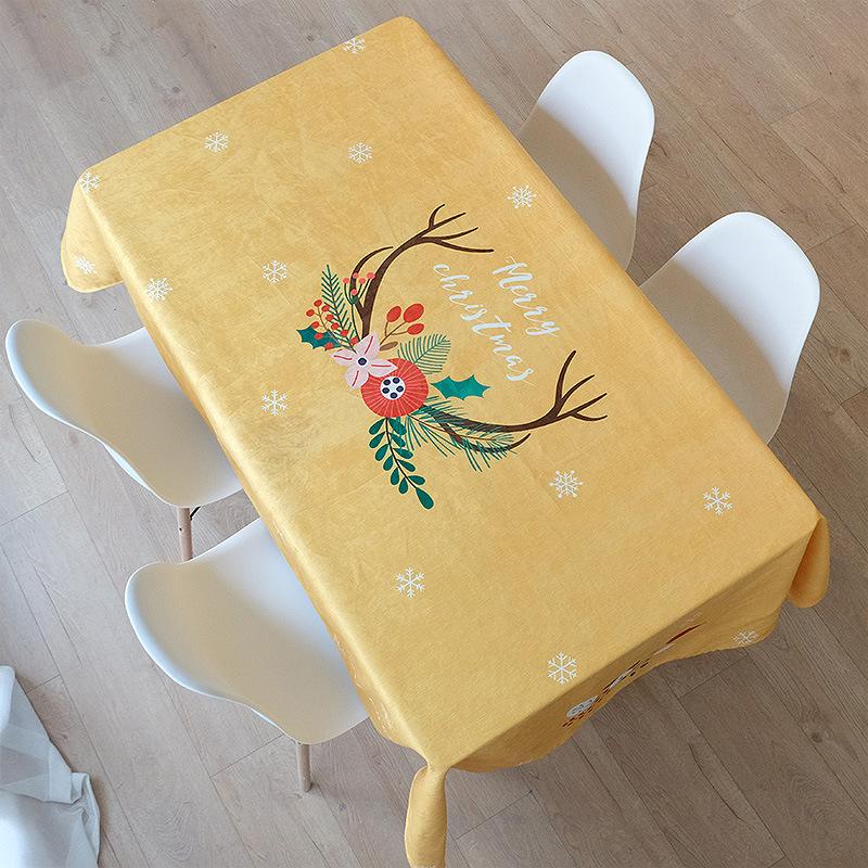 Novoroční dárek Vánoční série Vodotěsný Běžný ubrus na stůl Zesílený Obdélníkový Ubrus na jídelní stůl Ubrus na konferenční stolek