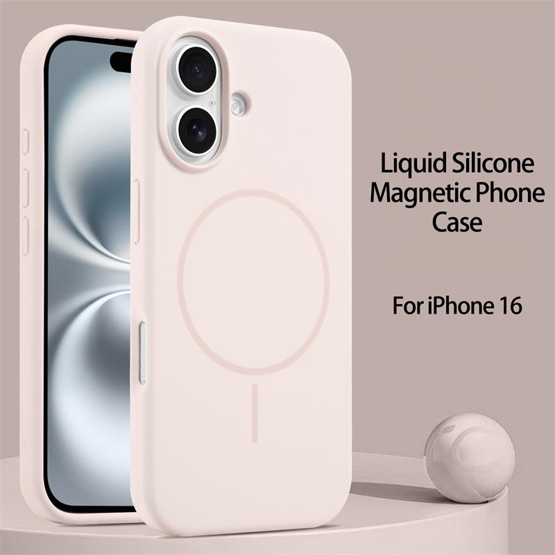 Luxury Liquid Silicone For Magsafe Magnetic Wireless Charger Case For For Iphone 16 15 14 Plus 13 12 Pro Max Shockproof Soft Cover