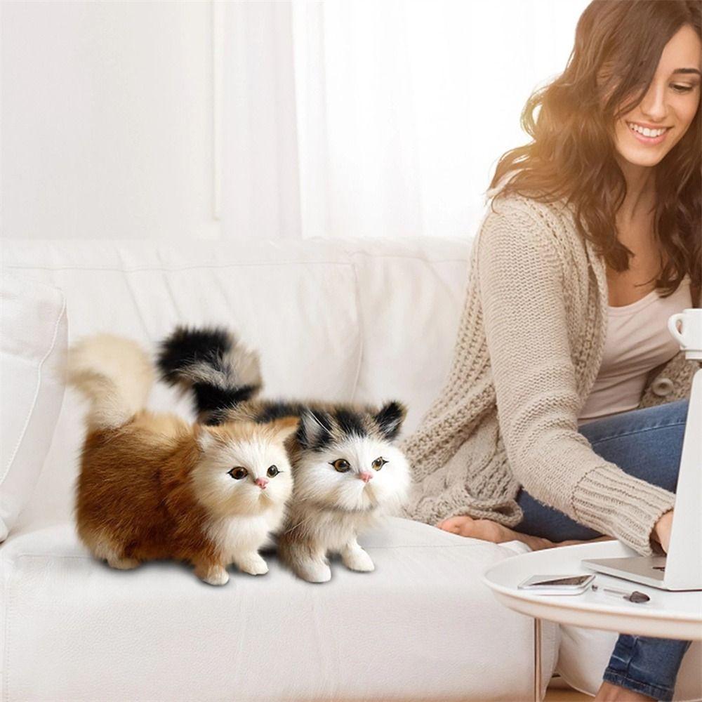 Animal Fake Cat for Children Kitten Doll Simulation Cat Cat Model Plush Cat Toys Stuffed Kitten