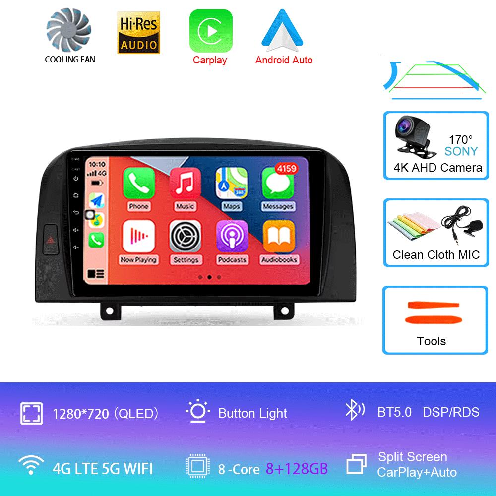 Car Radio Android 14 WIFI+4G Carplay For Hyundai SONATA NF 2004 2005 2006 2007 2008 Multimedia Player GPS Navigation DSP 2din BT