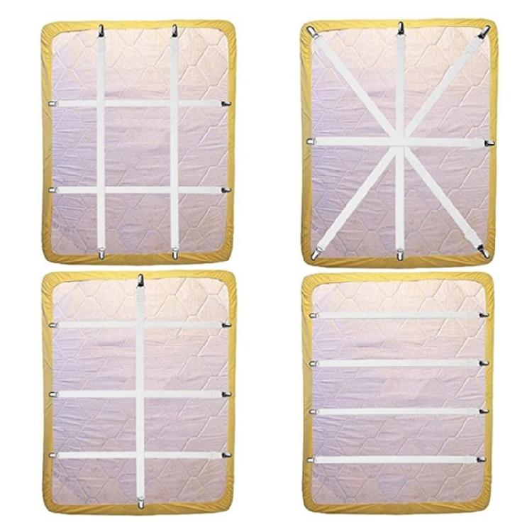 4pc Bed Sheet Fasteners Clips Gripper Organizers Suspender Covers Cord Clasps