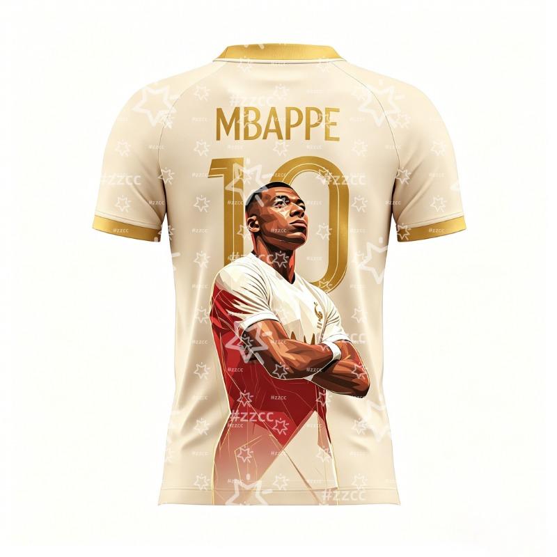 2026 Mbappe Fan Gift No.10 Football Jersey Training Suit Summer Sports Men's T-Shirt  Tee Cycling Jersey