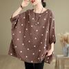 Short Sleeve Oversized Cotton Vintage Polka Casual Loose Summer Tee T Shirt Women T-shirt Woman Tshirt Tops Clothing