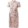 Sancai Plus Size 2025 Summer Panda Jacquard Chinese Style Cheongsam Dress