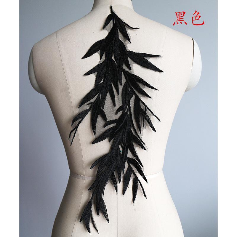 Bamboo Leaf Embroidery Lace Flower Slices, Wedding Dress Veil Handmade Diy Material Clothing Decoration Accessories Accessories