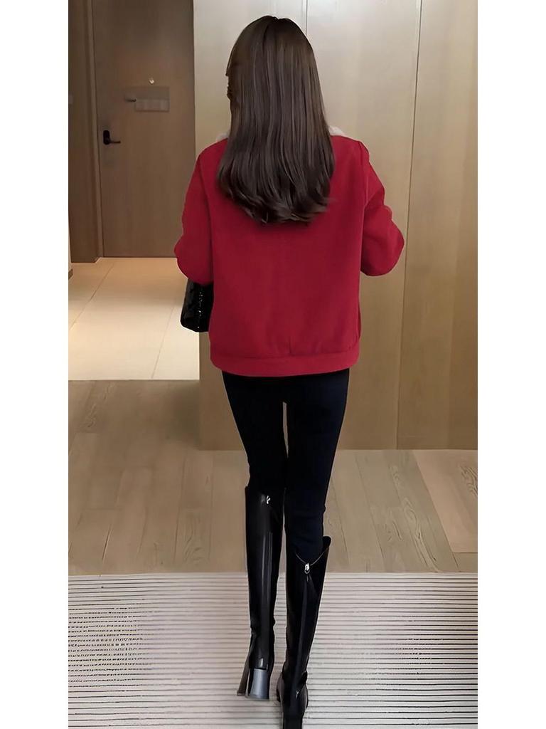 Jaqueta de Veludo Cotelê Feminina de Inverno: Forrado com Fleece, Quente, Fashion, Versátil, Corte Amplo, Emagrecedor, Cobre a Barriga, Estilo Maternidade.