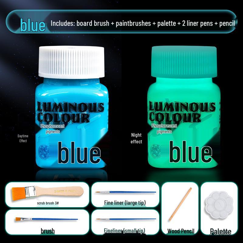 Glow-in-the-Dark Fluorescent Pigment Set for Kids - Perfect for DIY Clothes, Shoes, Plaster Dolls, and Hand-Painted Crafts!