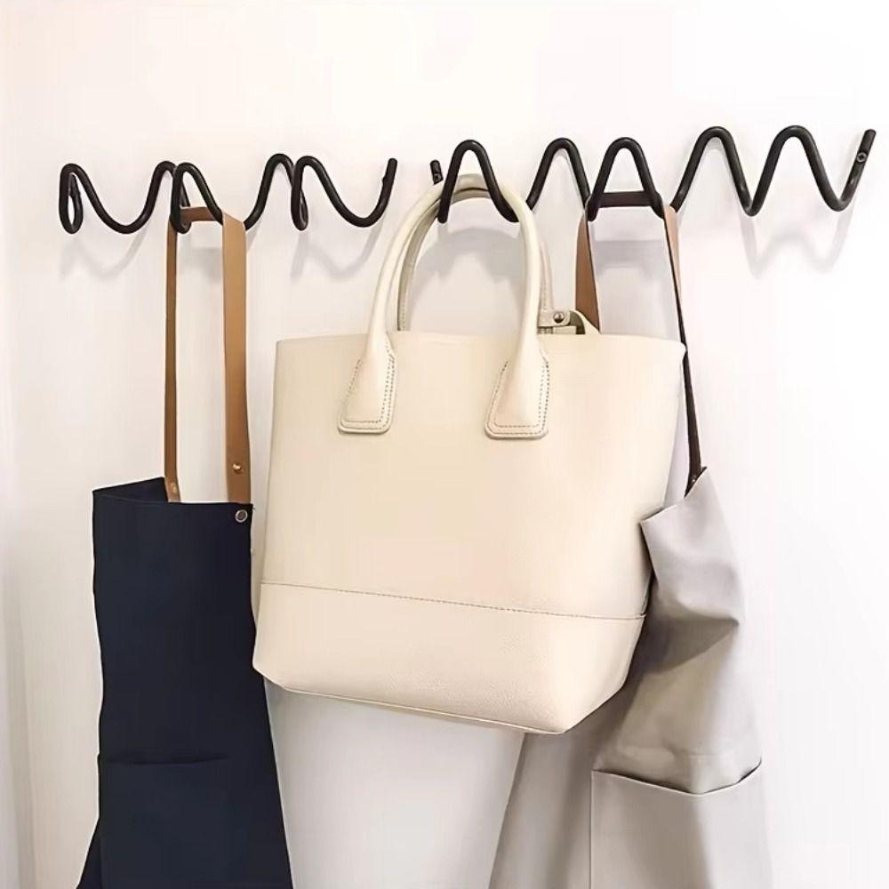 Wavy Shape Metal Wall Hook Waterproof Minimalist Sundries Storage Holder Creative Wall Mounted Background Decorative Hook
