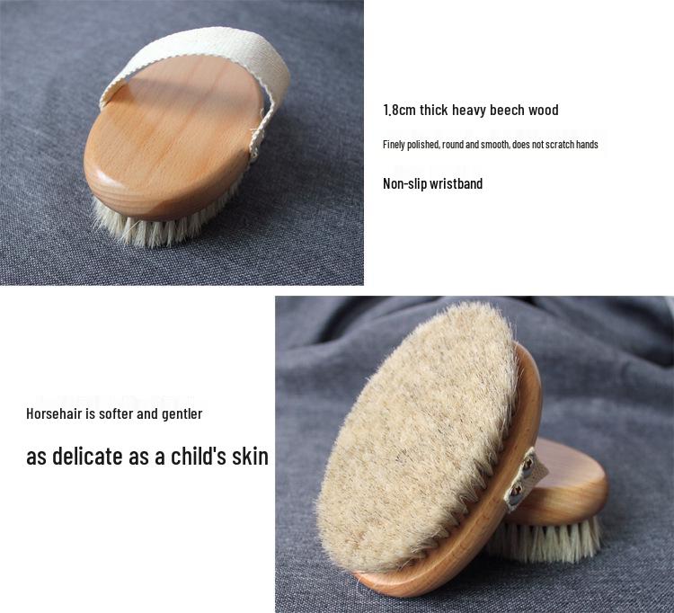 Beechwood Horsehair Soft Bristle Slimming Body Massage Brush