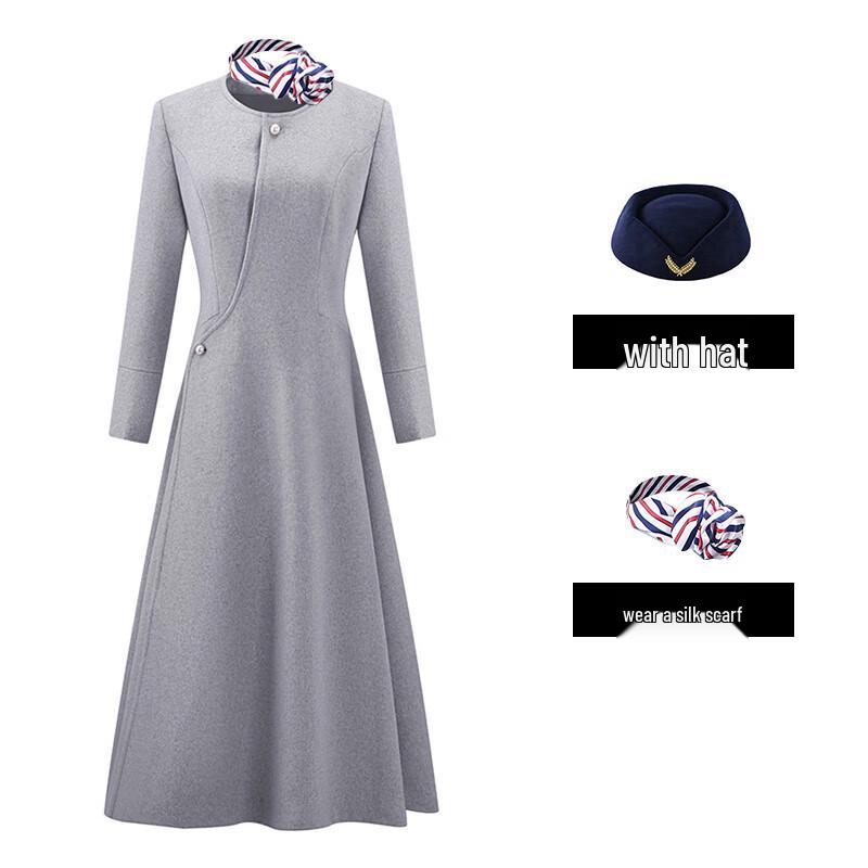 

Элегантное женское пальто Tluoman из смесовой шерсти серого цвета для официальных мероприятий 2XL