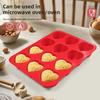 Silicone Cake Mold, 12-hole Love Heart Shape Mold Home DIY Baking Cake Mold Silicone Bread Mold