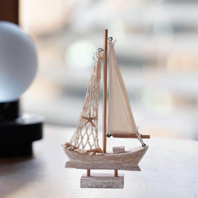 Miniaturní plachetnice model plachetnice domácí dekorace Středomořská mini dřevěná pro