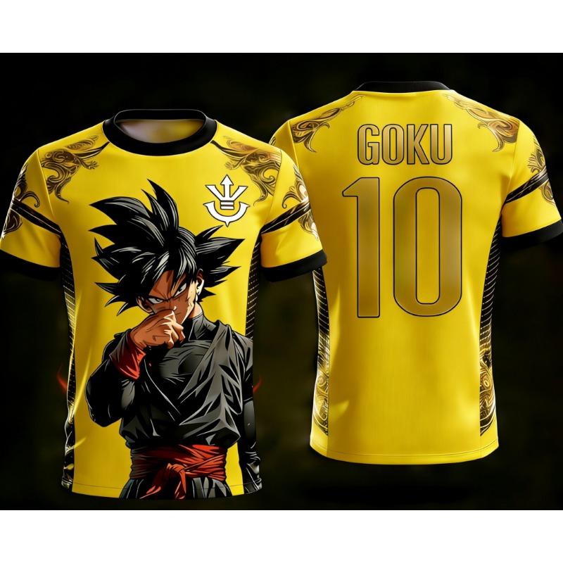 Dragon Ball Official 3D Print Goku 10# Football Jersey Training Wear Parent-child S-6XL 90cm-160cm Trendy Tees