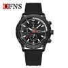OFNS Men's Fashionable Multi-Functional Luminous Six-Needle Quartz Watch with Calendar and Waterproof Timer