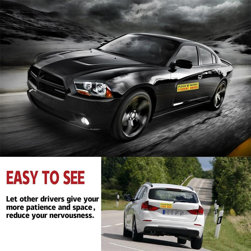 3 Peças Adesivo Magnético para Motorista Estudante para Carro Por Favor Tenha Paciência Placas de Segurança para Estudantes Adolescente Novato Motorista Iniciante Para-choque