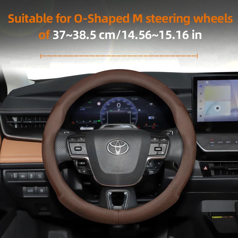 Suitable for Toyota Ultra-Thin Breathable Leather Steering Wheel Cover Suitable for Chr Yaris Auris Rav4 Corolla Hilux Wish Roomy Aqua Prius 30 Probox