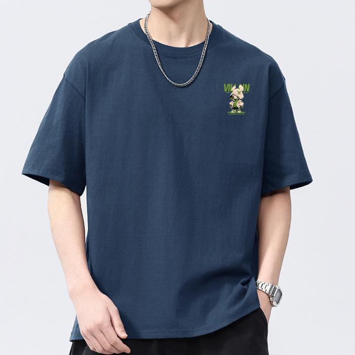 

Летняя Новая Мужская Футболка с Коротким Рукавом и Круглым Вырезом Тонкая Повседневная Молодежная Футболка с Рукавом до Локтя 3XL