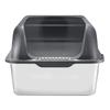 6 in Deep Cat Litter Box Odor-Free Litter Box with Filtering Foot Board